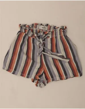 HOLLISTER Womens High Waist Hot Pants Small W24  Multicoloured Striped Abstract art Tear Resistant Reinforcement