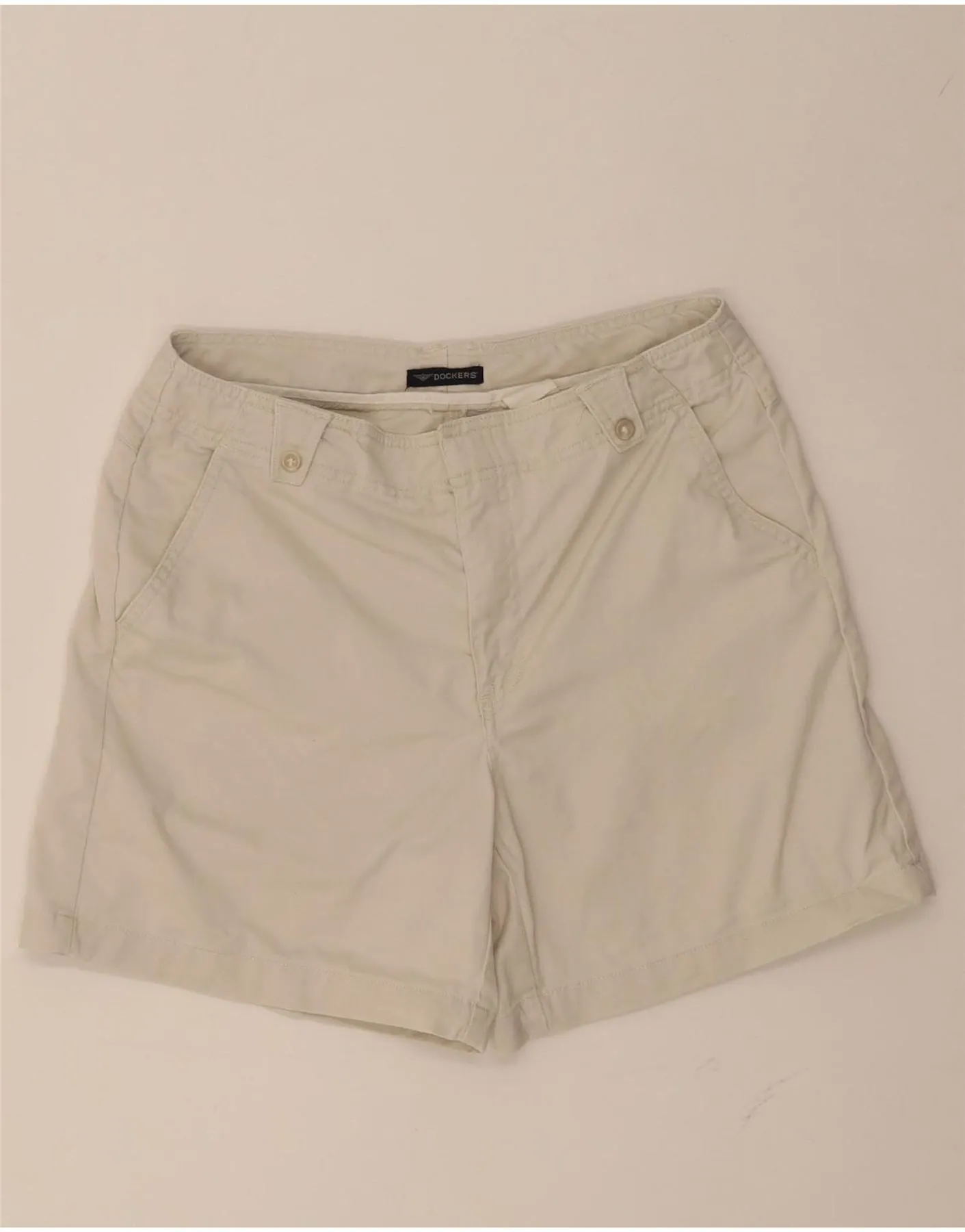 DOCKERS Womens Favorite Fit Chino Shorts US 8 Medium W30  Grey Cotton Spring Collection