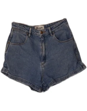 WRANGLER Womens High Waist Denim Shorts W30 Medium Blue Cotton Smooth zipper closure