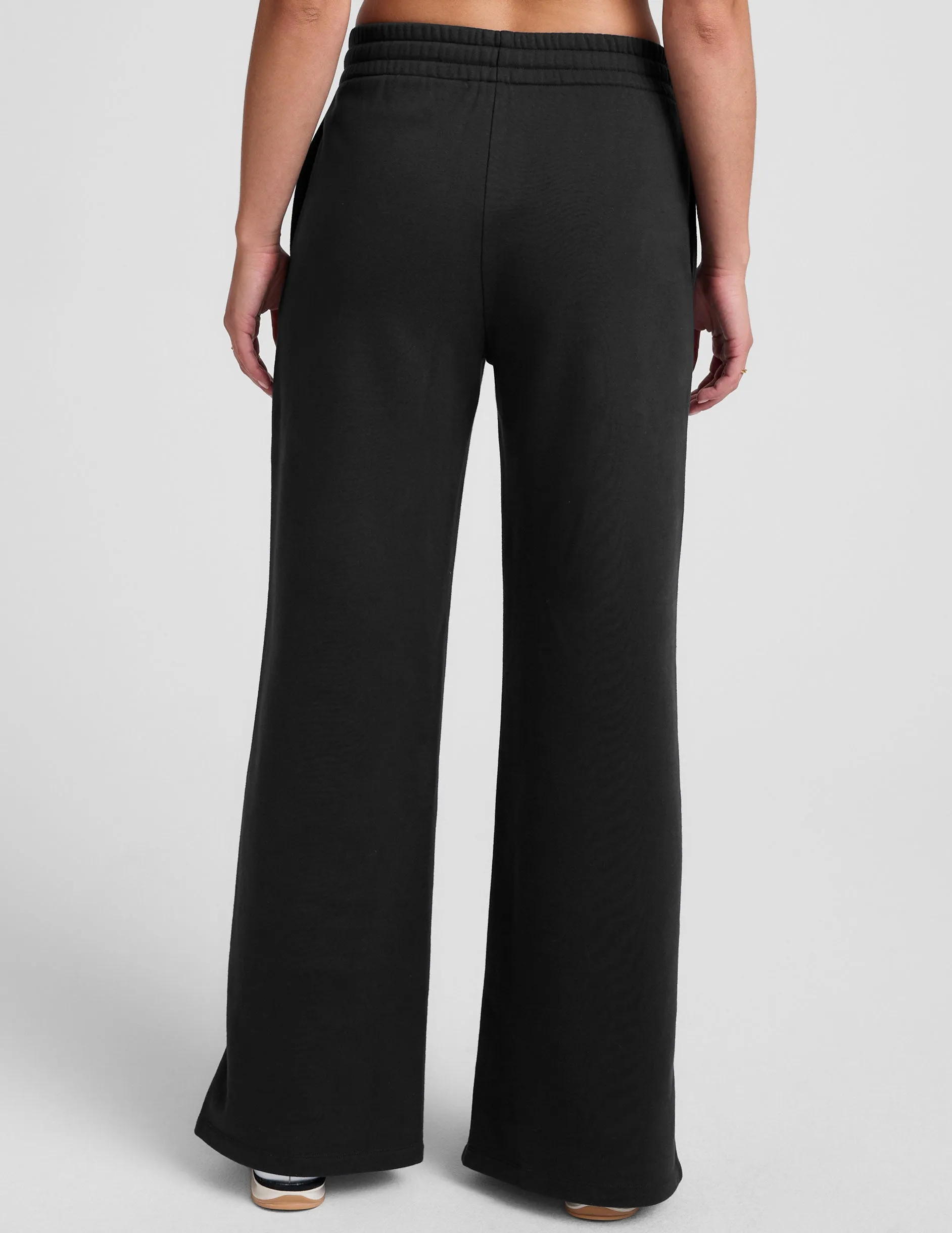 Weekend Style Smart Casual LuxeFleece Side Slit Wide Leg Pant