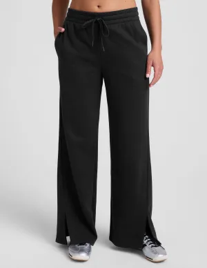 LuxeFleece Side Slit Wide Leg Pant Travel Comfort