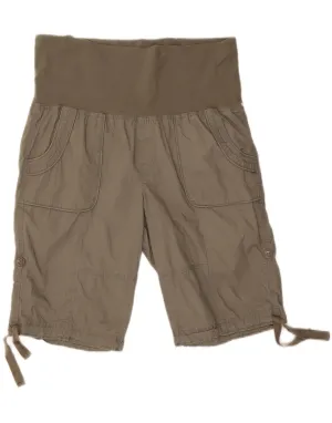 CALVIN KLEIN Womens Maternity High Waist Bermuda Shorts Large W34  Khaki Durable Texture