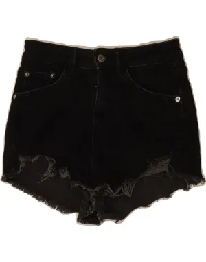 Comfortable Wear ZARA Womens Denim Shorts EU 36 Small W26  Black Cotton