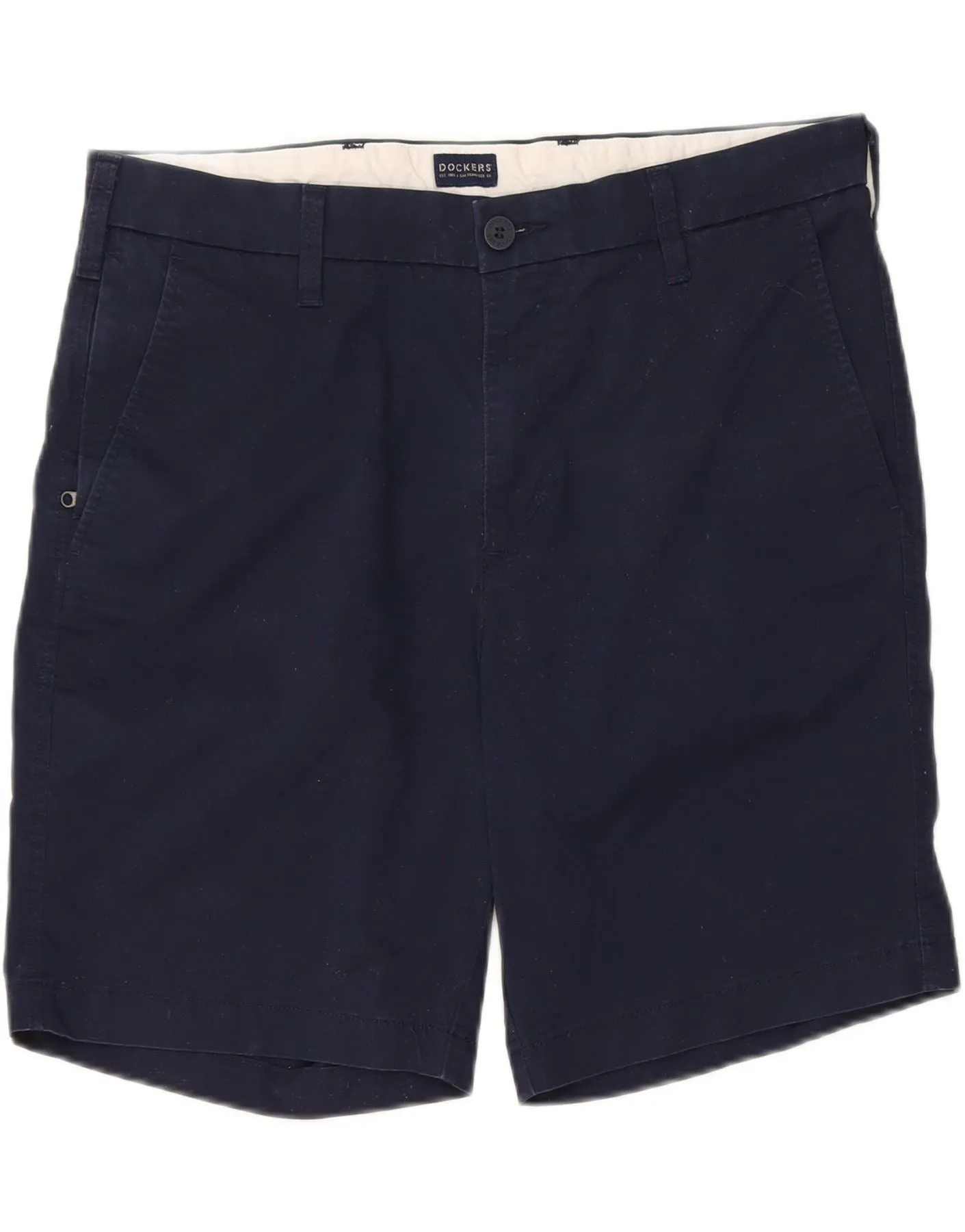 Limited Edition Mid - rise DOCKERS Mens Chino Shorts W34 Large  Navy Blue Cotton