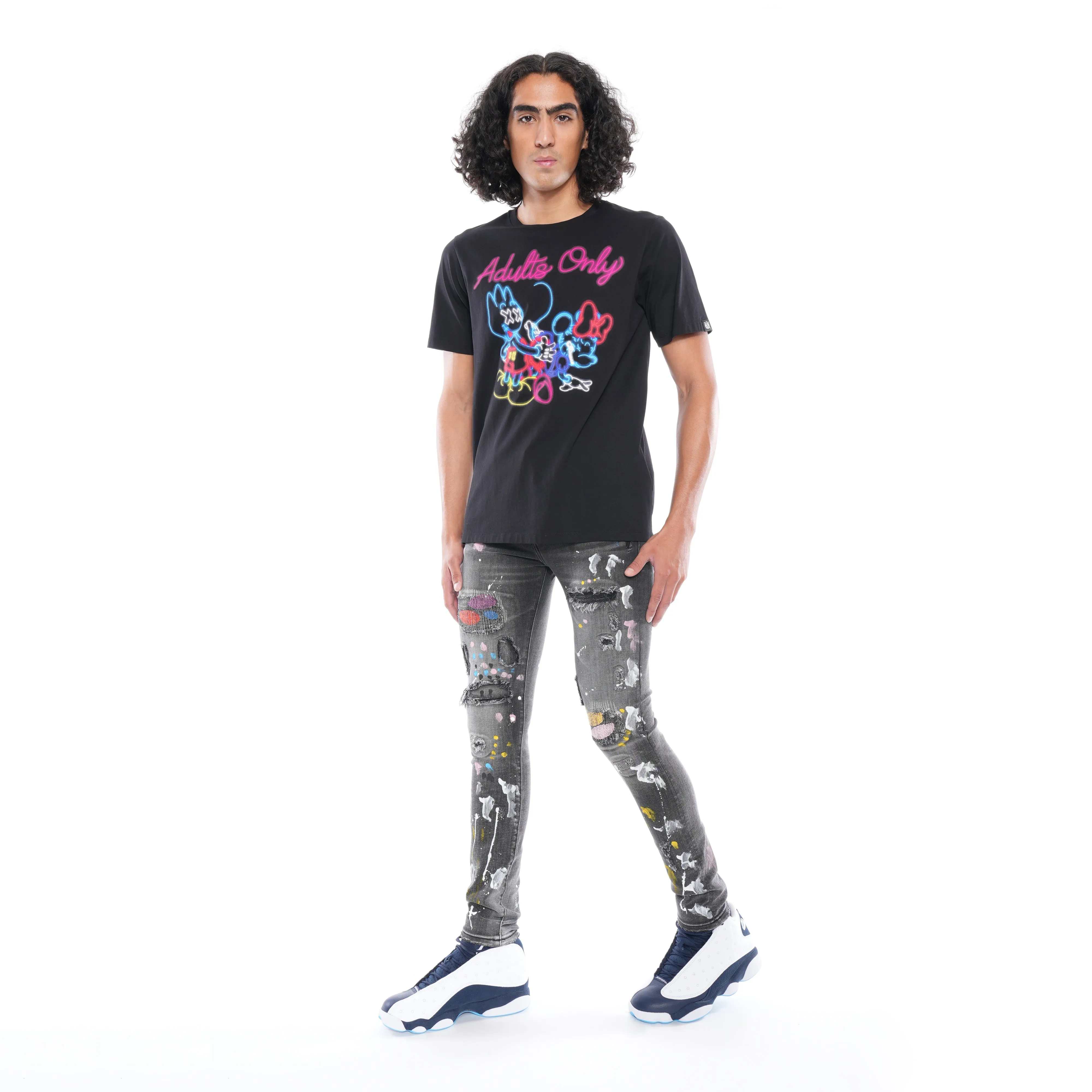 PUNK SUPER SKINNY IN BURST Fray Resistant Hem Morning Stroll Evening Stroll Trend Setter