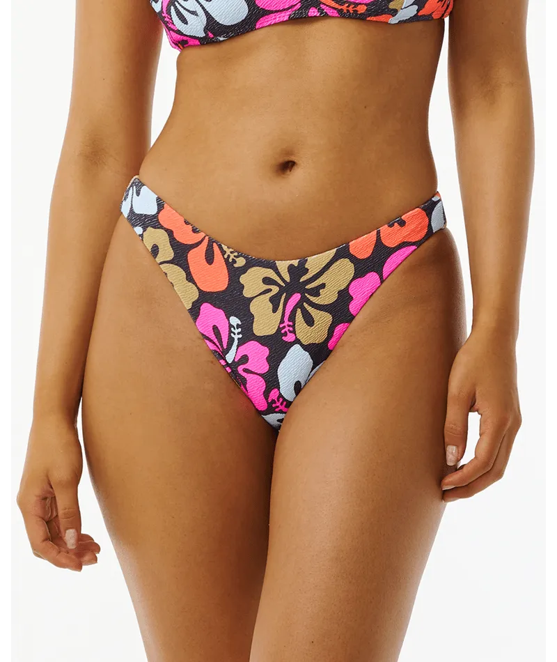 Recyclable Packaging Material Rip Curl Hibiscus Heat Hi Cut Cheeky Bottom-Multi