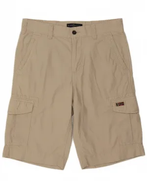 NAPAPIJRI Mens Cargo Shorts W32 L12 Beige Cotton Adaptive Tension Control