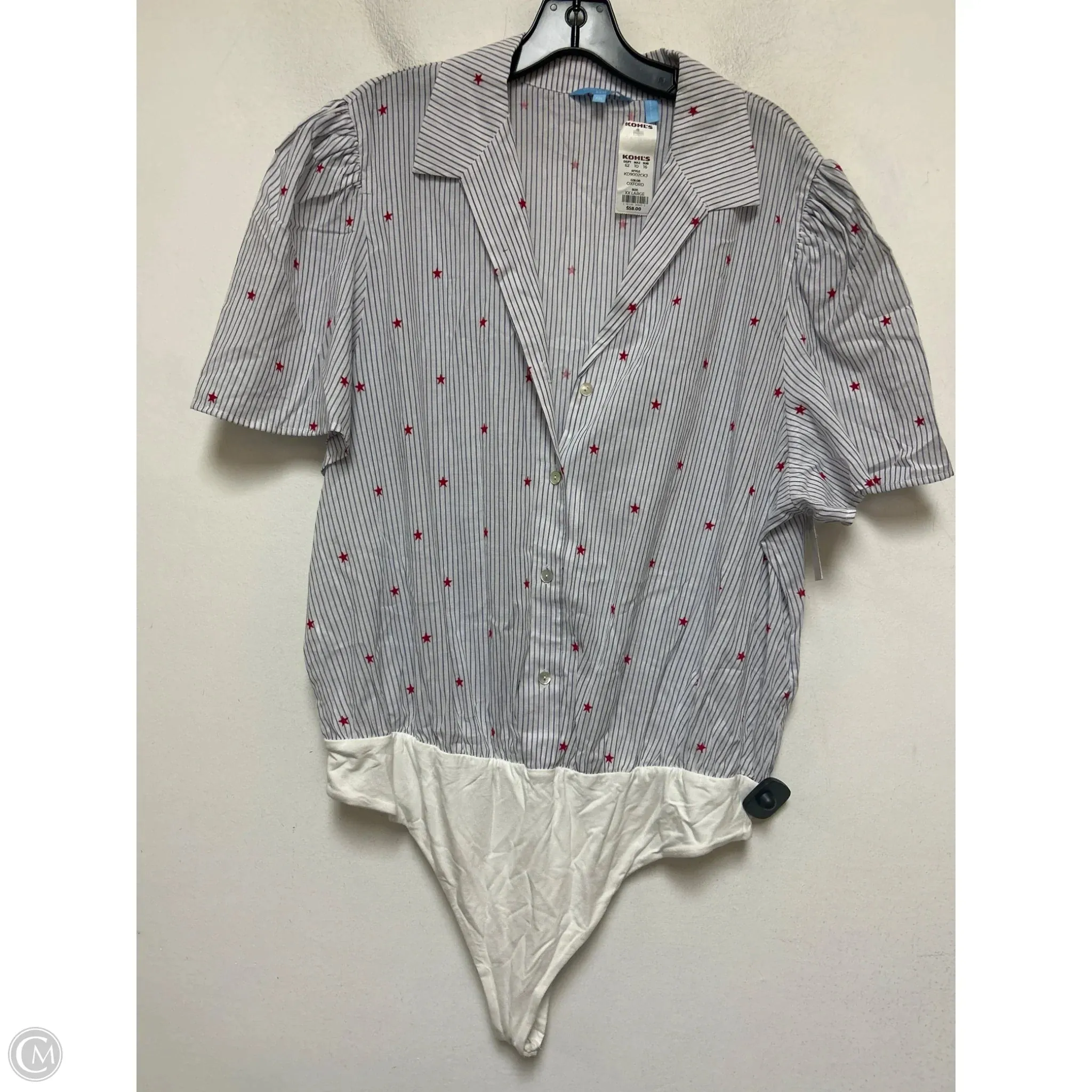 Bodysuit By Draper James Rsvp In Striped Pattern, Size: Xxl wedding bodysuit wardrobe essential bodysuit