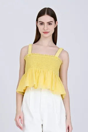 Gathered Camisole - Canary [AT] idea Mesh Backed Panels