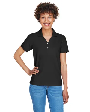 Tagless Collar Four Button Placket Devon & Jones D100W Ladies' Pima Piqu Y-Collar Polo
