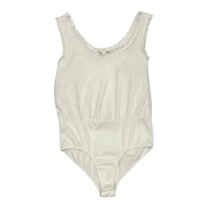 satin bodysuit winter bodysuit Bodysuit By Wallflower In Cream, Size:M