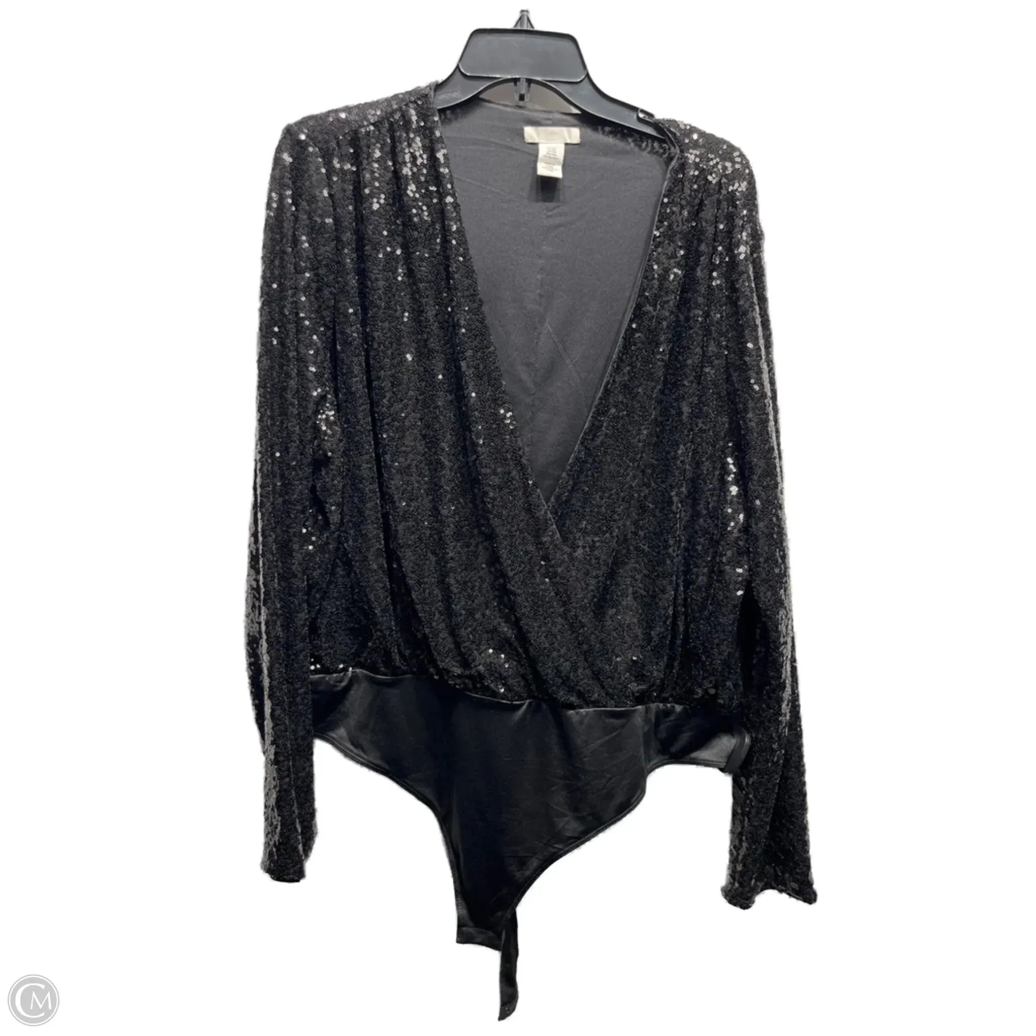 Bodysuit By H&m In Black, Size: Xxl ribbed bodysuit eco friendly bodysuit