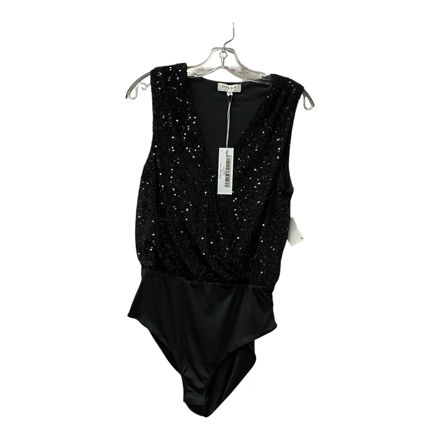 Bodysuit By Gilli In Black, Size:M polyester bodysuit purple bodysuit