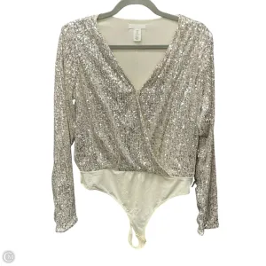 Bodysuit By H&m In Silver & Tan, Size: M basic bodysuit romantic bodysuit
