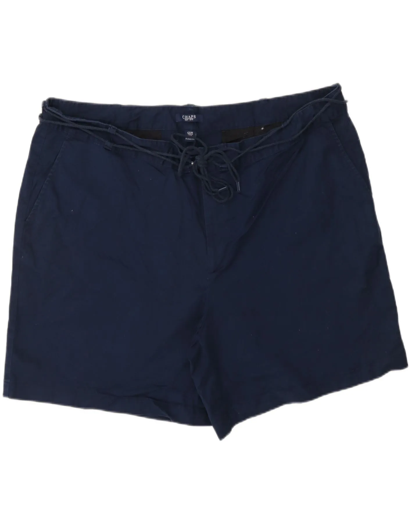 Breathable Cotton CHAPS Womens Chino Shorts US 24 4XL W48  Navy Blue Cotton