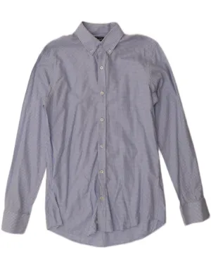 PENGUIN Mens Shirt Size 15 1/2 Medium Blue Gingham Cotton Flexible Shoulder Panels Classic Appeal