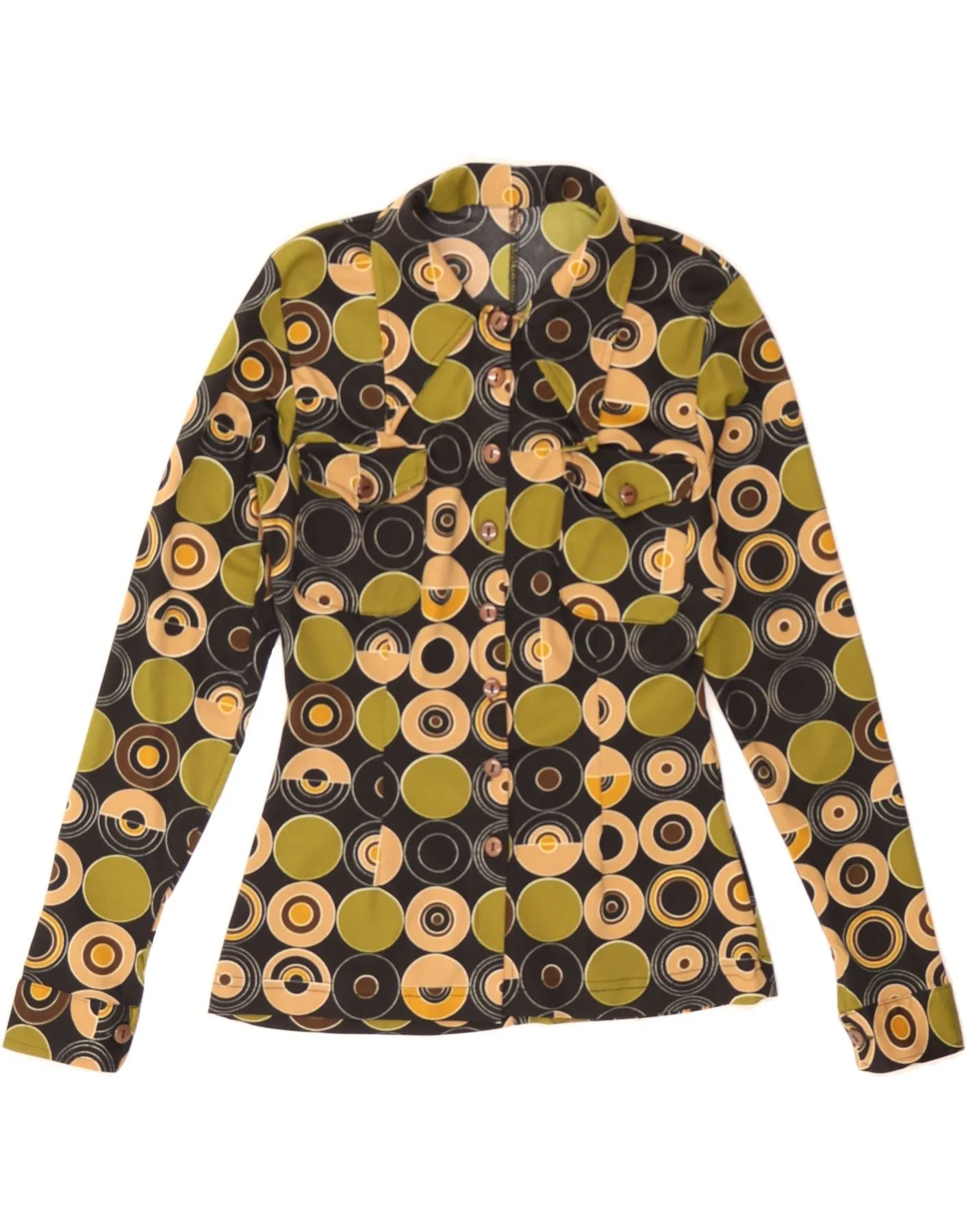 Stylish Element VINTAGE Womens Shirt UK 10 Small Multicoloured Geometric
