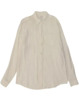 bohemian flair Zip Front GAP Mens Shirt Large White Linen