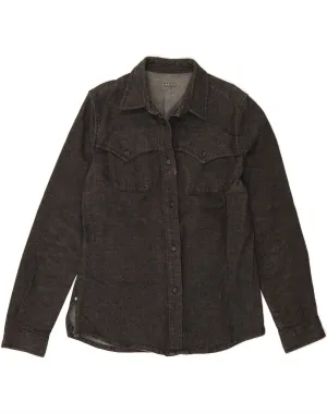 BELFE Womens Denim Shirt IT 44 Medium Grey Cotton Mountain Escape Spring Break
