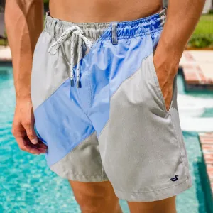 Dockside Swim Trunk - Brigade Stripe UV Protective Material