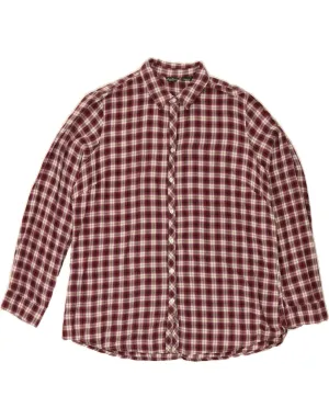 EDDIE BAUER Womens Shirt UK 16 Large Purple Check Ventilated Back