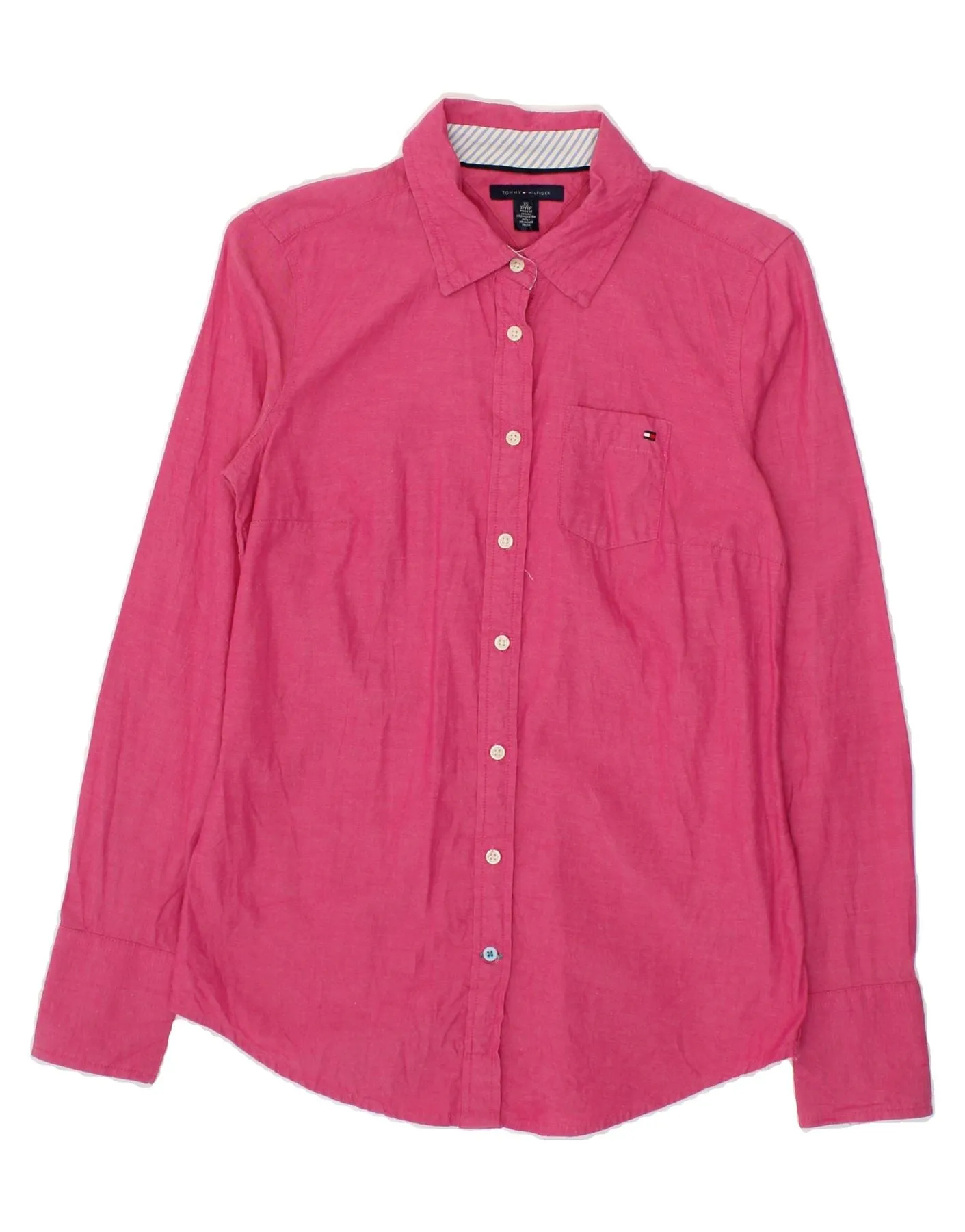 Casual Elegance TOMMY HILFIGER Womens Shirt UK 6 XS Pink Cotton