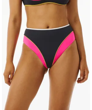 Rip Curl Hibiscus Heat Splice Full Bottom-Washed Black High Density Stitching Built In Cups