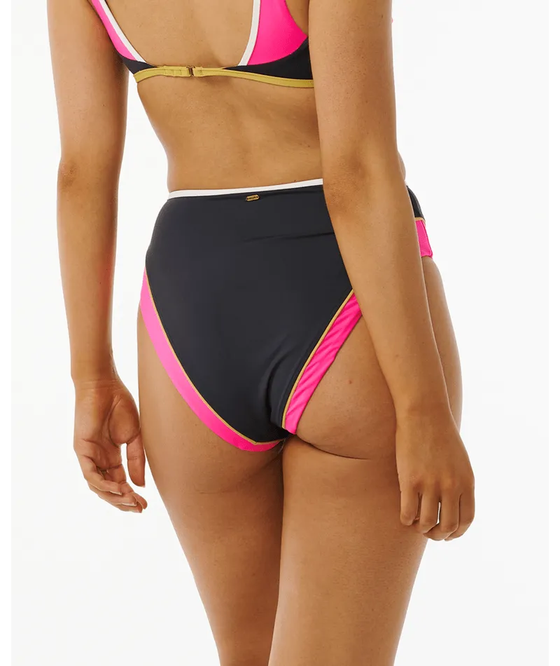chlorine resistant Snag Free Fabric Technology Rip Curl Hibiscus Heat Splice Full Bottom-Washed Black