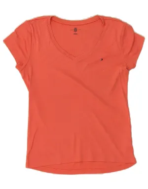 TOMMY HILFIGER Womens T-Shirt BEST SELL UK 12 Medium Red Athletic and Cool Cozy and Fashionable