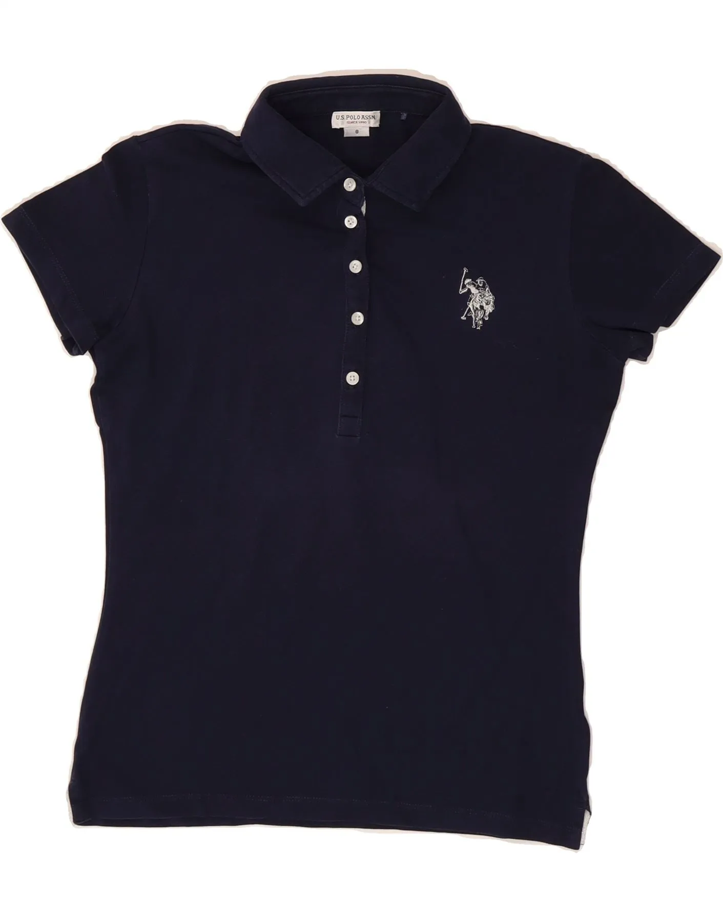 Smooth Seam Technology U.S. POLO ASSN. Womens Polo Shirt UK 10 Small Navy Blue