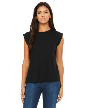 Casual Appeal Sporty Layer Bella   Canvas 8804 Ladies' Flowy Muscle T-Shirt with Rolled Cuff
