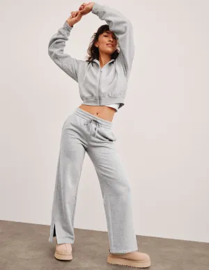 LuxeFleece Side Slit Wide Leg Pant Tangle Free Cuffs Non Irritating Seams