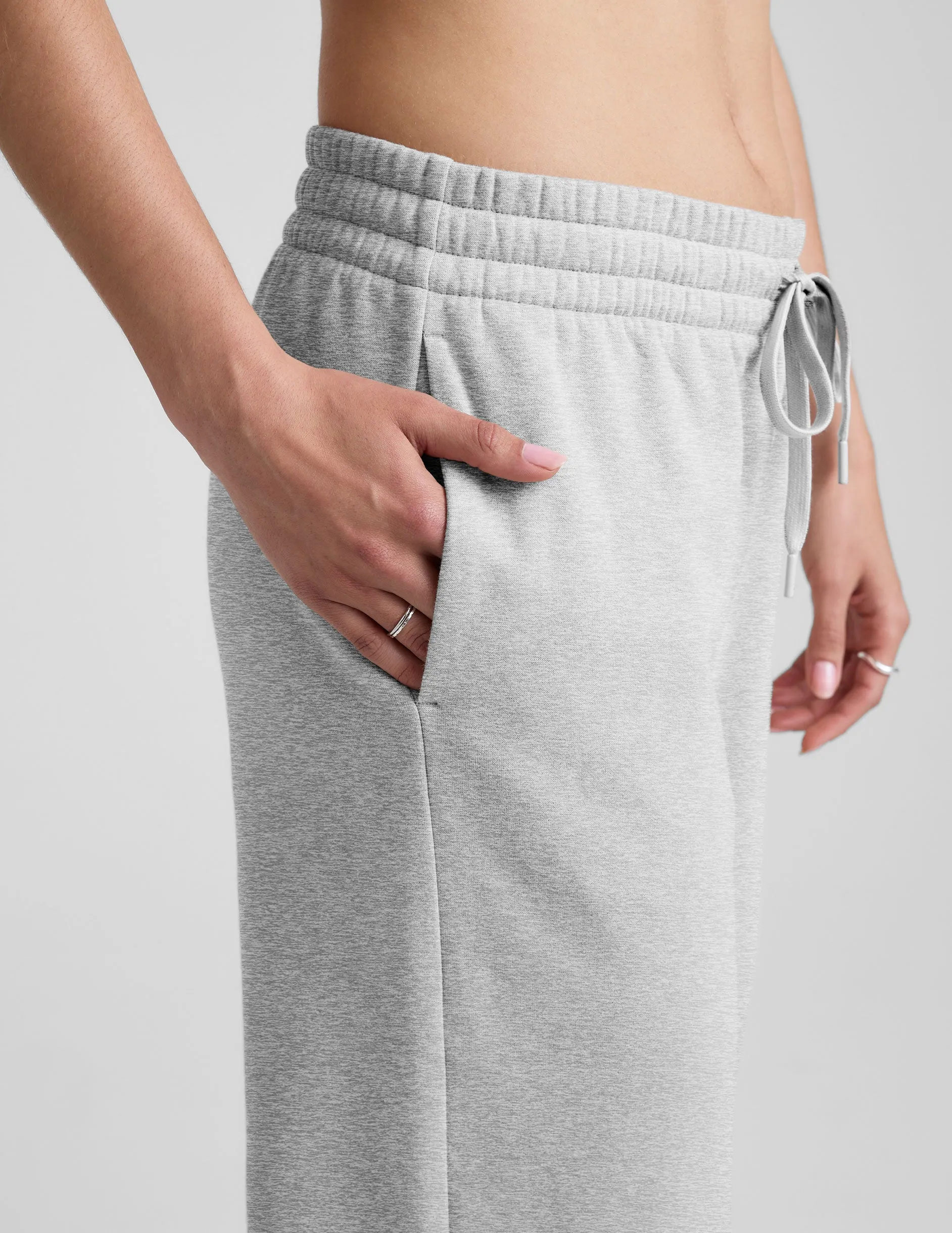 Vintage Wash Flexible Wear LuxeFleece Side Slit Wide Leg Pant
