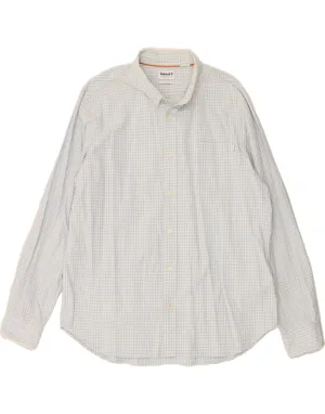 TIMBERLAND Mens Regular Fit Shirt 2XL Blue Gingham Cotton Microfiber Material Camouflage Style