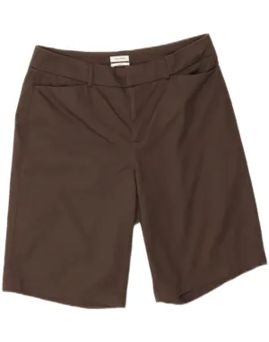 DOCKERS Womens Ideal Fit Casual Shorts US 12 Large W32 Brown Cotton Holiday Travel Flex Fit Collar