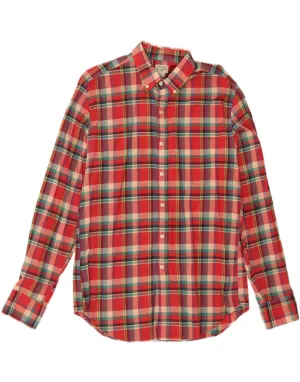 J. CREW Mens Shirt Size 43 Medium Red Check Cotton Exclusive Collection