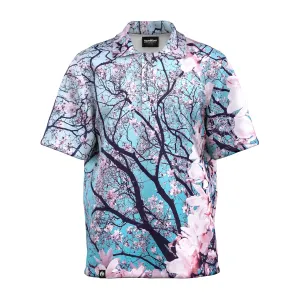 Cherry Blossom Oversized Polo Shirt Layered Look