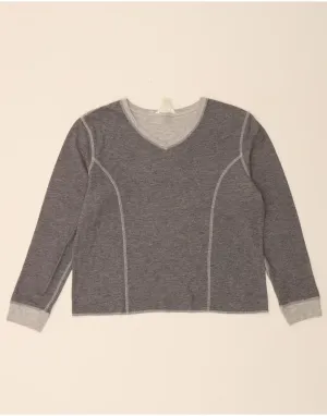 DOCKERS Womens Top Long Sleeve UK 16 Large Grey Cotton Comfortable and Chic