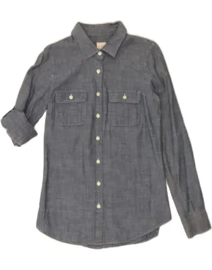 Quick Release Cuffs J. CREW Womens Shirt UK 6 XS Navy Blue Cotton