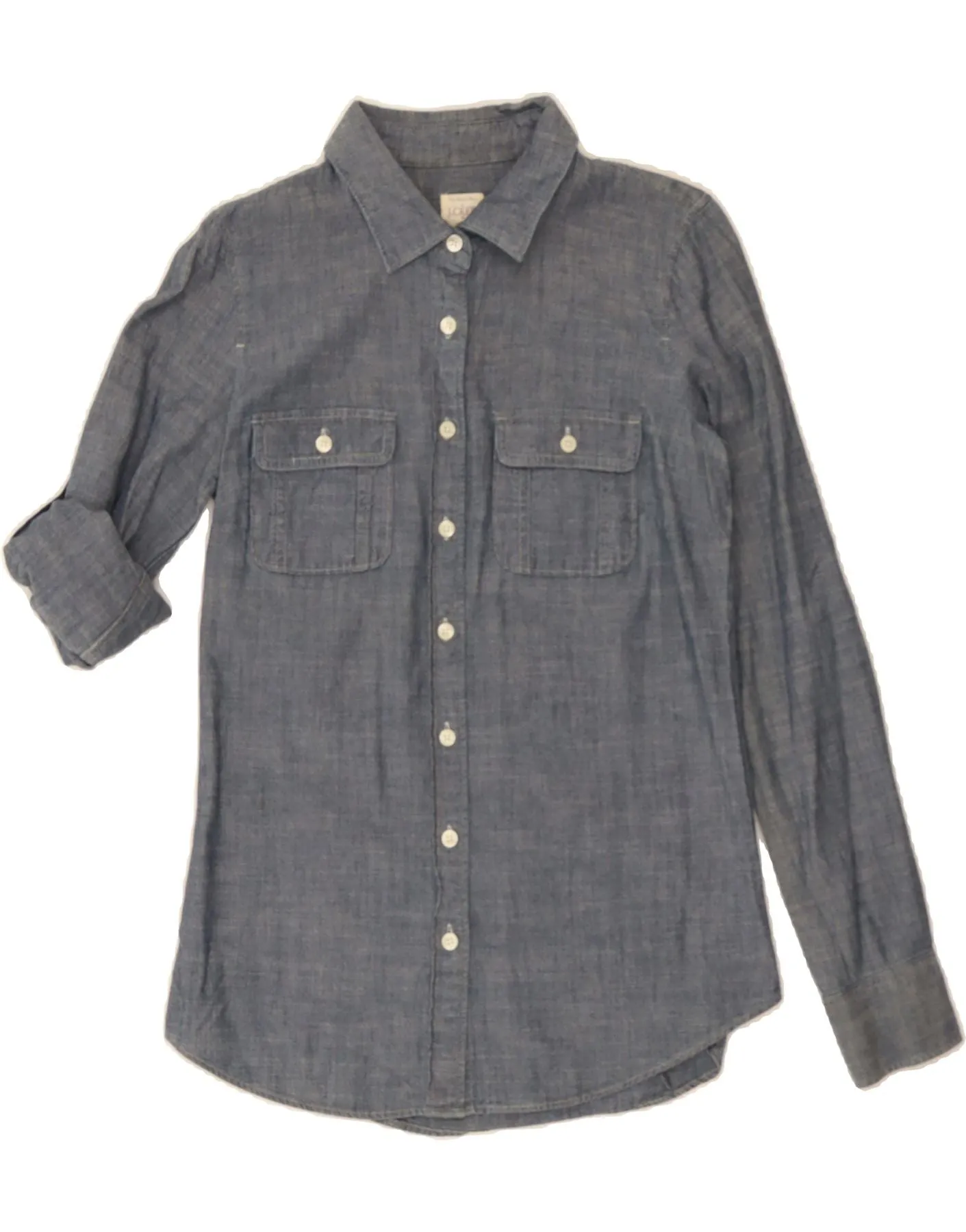 Quick Release Cuffs J. CREW Womens Shirt UK 6 XS Navy Blue Cotton