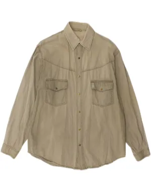 Compact Fold Design Mountain Retreat VINTAGE Mens Shirt Large Khaki Cotton