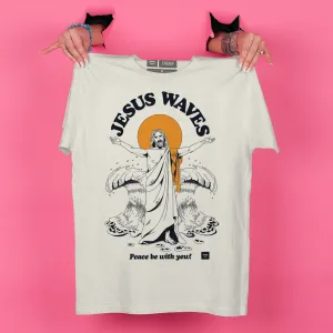 Jesus Waves [Ivory] Formal Style Linen blend
