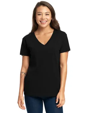 Side Vent Design Non Restrictive Silhouette Next Level 3940 Ladies' Relaxed V-Neck T-Shirt