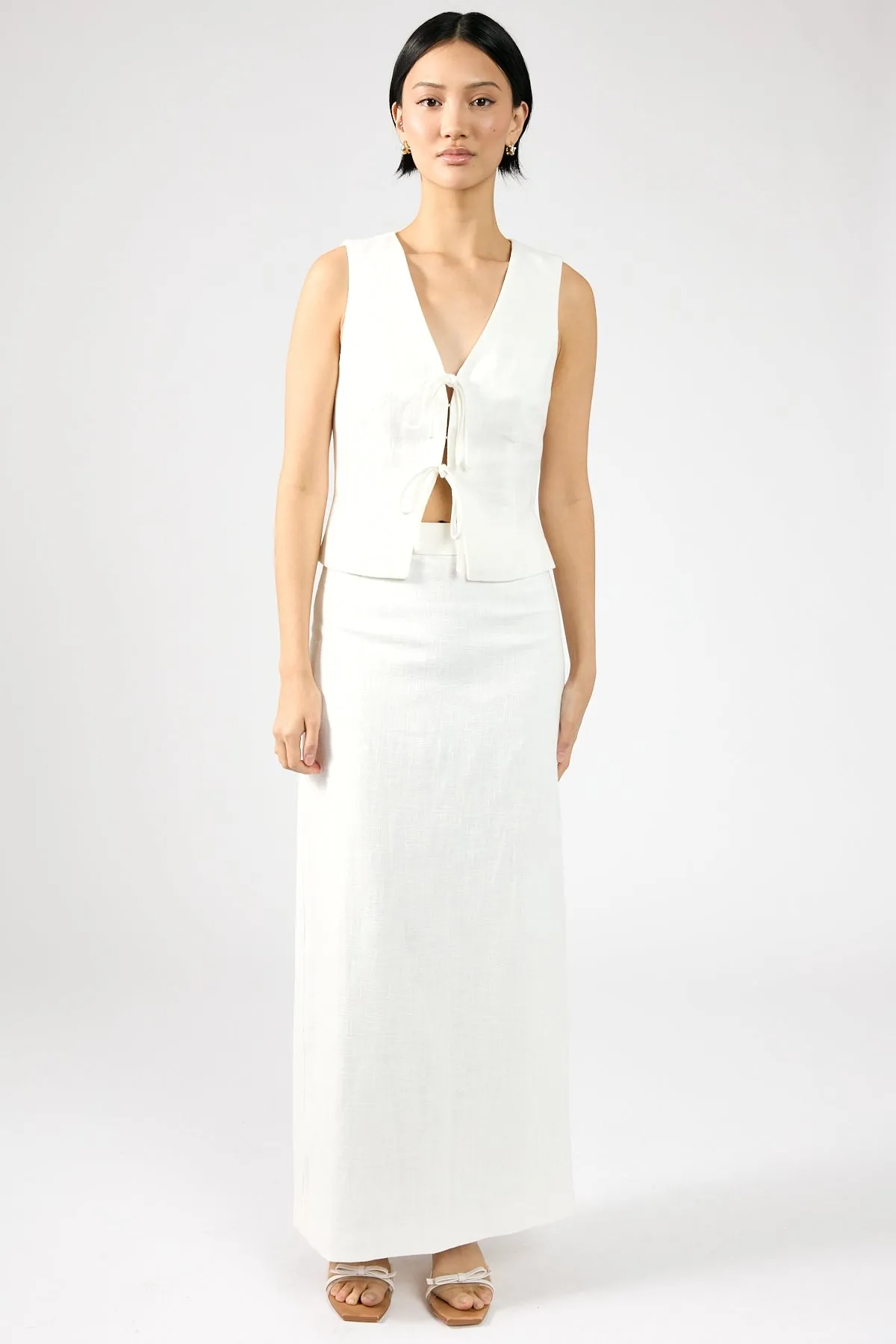 abundant inadequate Perfect Stranger Menorca Tie Up Vest Top White