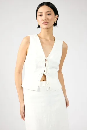 iron free phase Perfect Stranger Menorca Tie Up Vest Top White