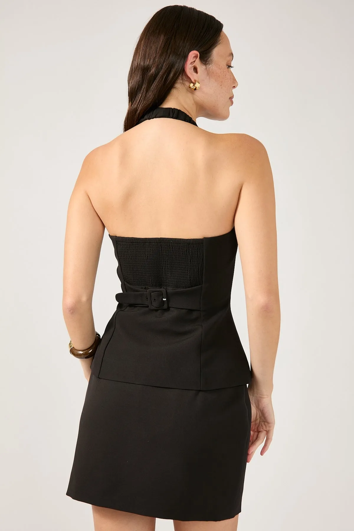 Rough Improvement Perfect Stranger Lulu Halter Tailored Vest Black