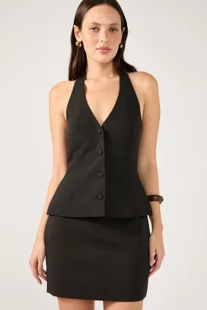 Odor Resistant Perfect Stranger Lulu Halter Tailored Vest Black