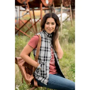 environment Black Plaid Quilted Vest