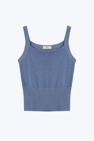 Breathable Lining facility Knitted Camisole - Denim Blue [AT]