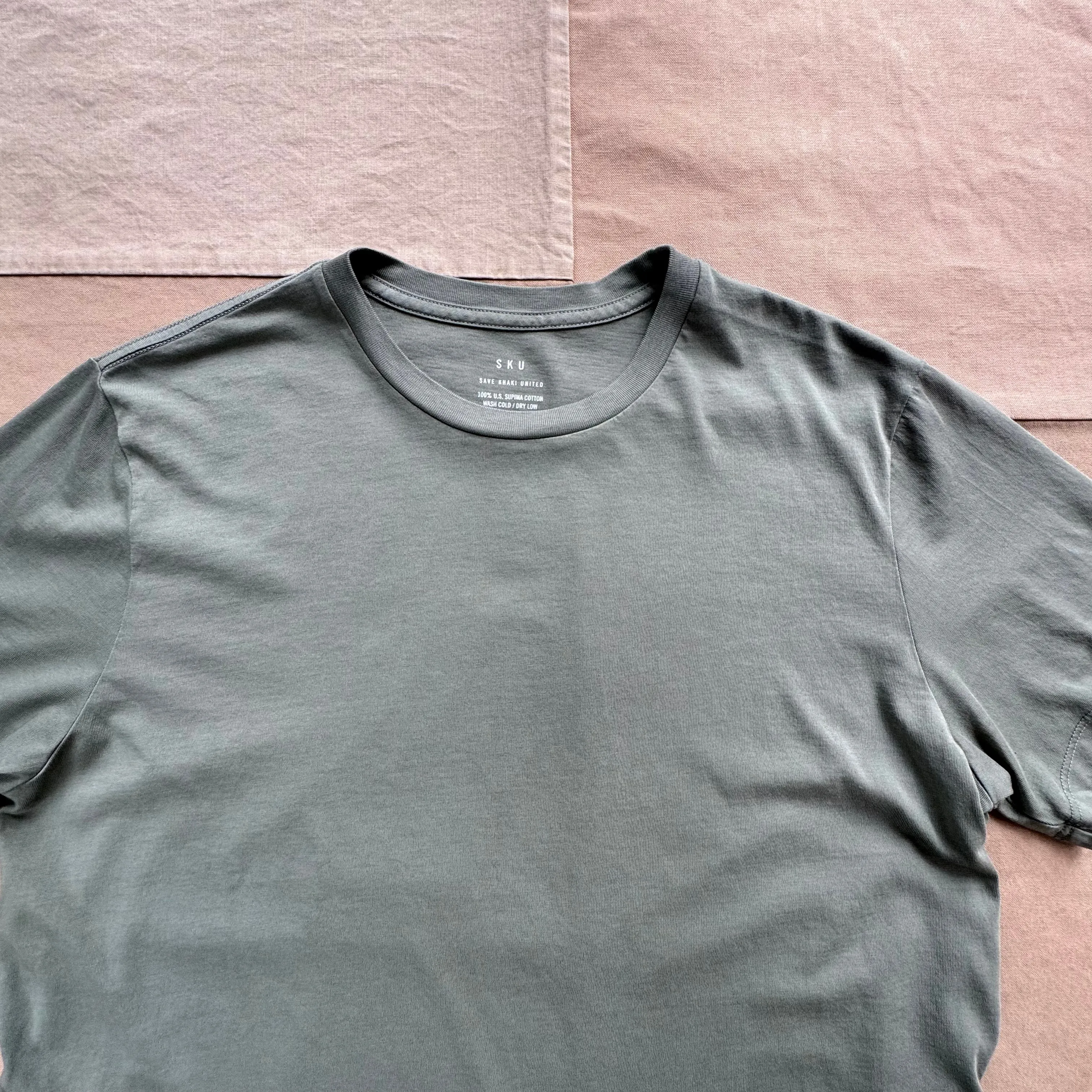 Short Sleeve Supima Crew Tee, Rye Grass Non Irritating Tags Sporty Comfort Wear